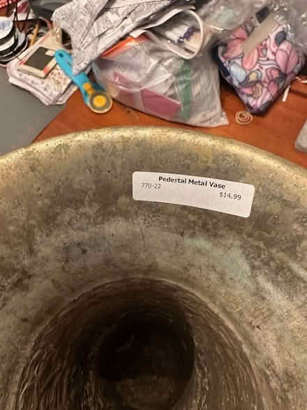 Photo of free Two metal pedistal vases (Brighton, MI) #4