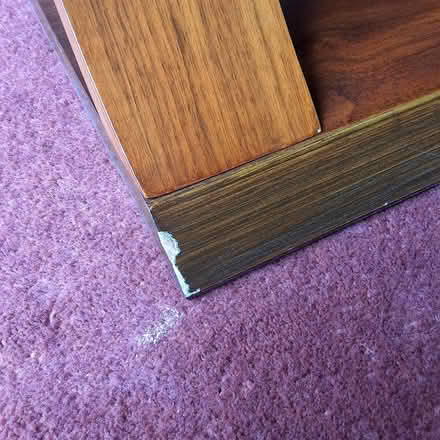 Photo of free Black glass and dark wood tv stand (Bedlington Station, NE22) #3