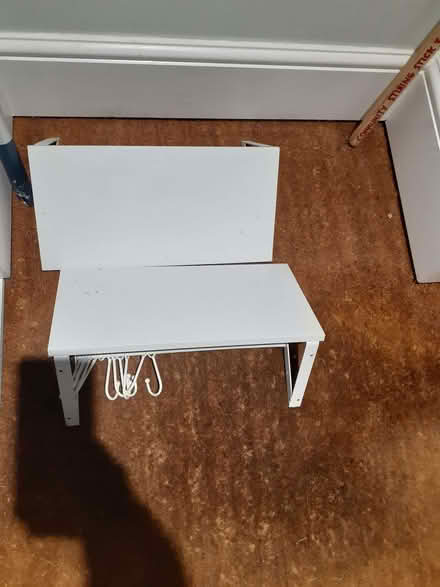 Photo of free 2 small white shelves (Great Waltham CM3) #1