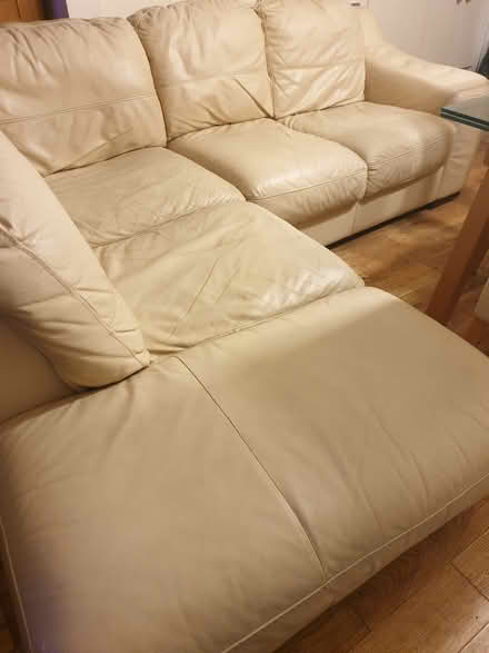 Photo of free Leather Cream Sofa (Dublin 16) #1