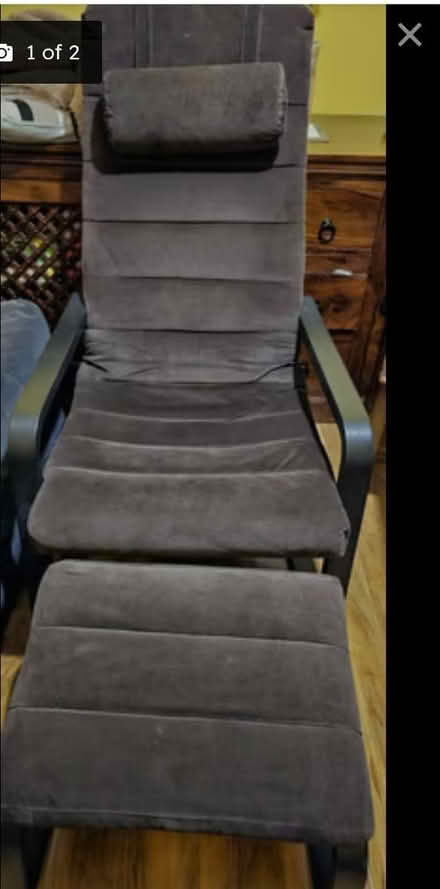 Photo of free Brown Ikea chair and footstool (West Avenue, Chelmsford, CM1) #1