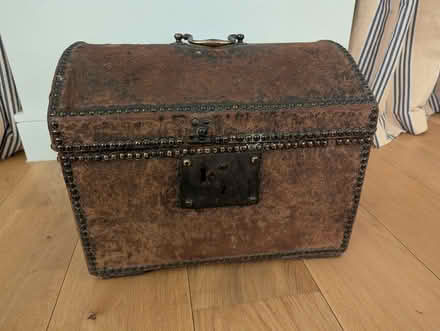 Photo of free old wood and leather trunk (Bath & North East Somerset) #1