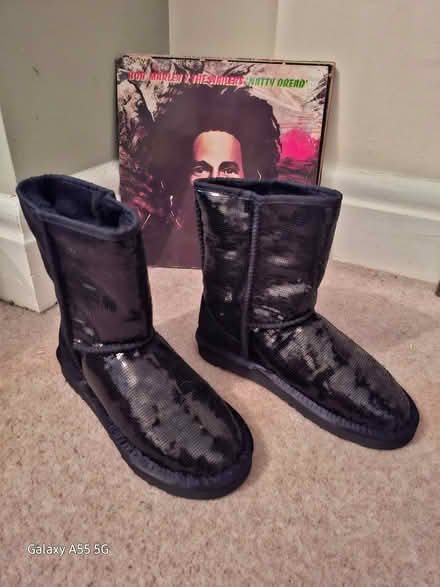 Photo of free Black Ugg style boots (not uggs) (Woodhey CH42) #1