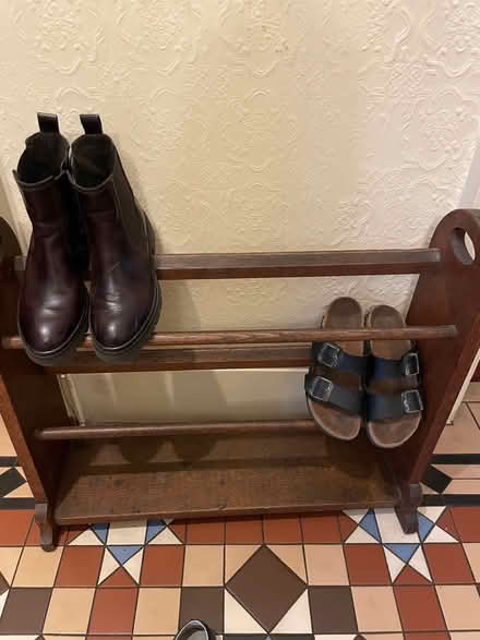Photo of free Wooden shoe/boot rack (Barnes SW13) #1