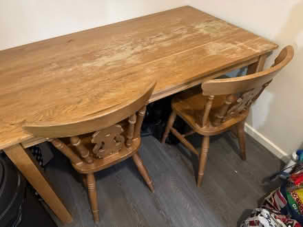 Photo of free Wooden dining table with chairs (Gillot road B16) #3