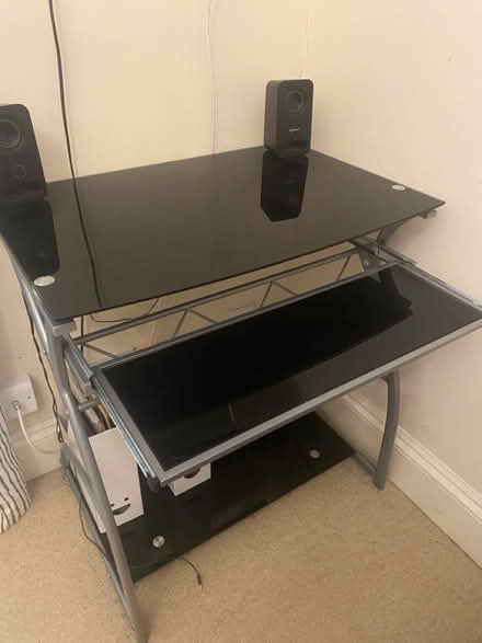 Photo of free Black glass desk (Brockton much wenlock TF13) #2