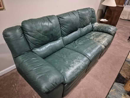 Photo of free Ugly but comfortable leather sofa (Berryville) #1