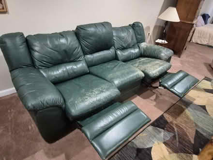 Photo of free Ugly but comfortable leather sofa (Berryville) #2