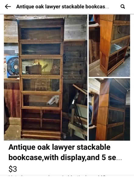 Photo of wood shelves w/ glass closure (Chicago, southeast side) #1