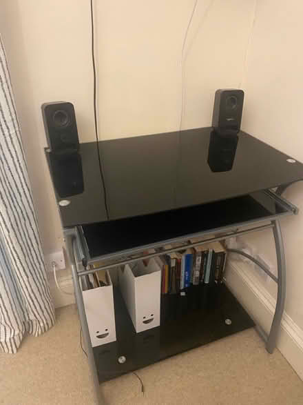 Photo of free Black glass desk (Brockton much wenlock TF13) #1