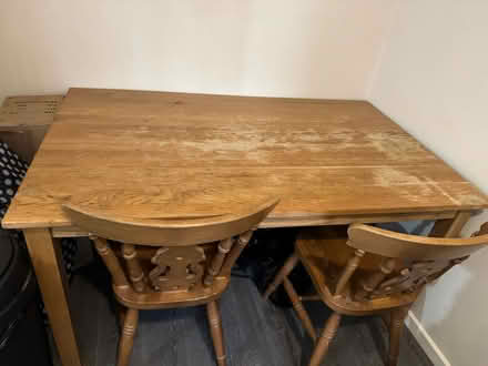 Photo of free Wooden dining table with chairs (Gillot road B16) #1