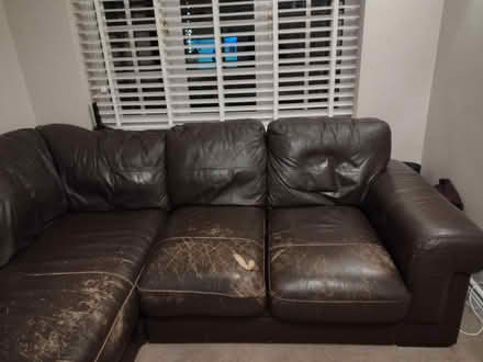 Photo of free Leather corner sofa (Horton Heath SO50) #1