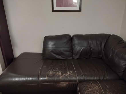 Photo of free Leather corner sofa (Horton Heath SO50) #2