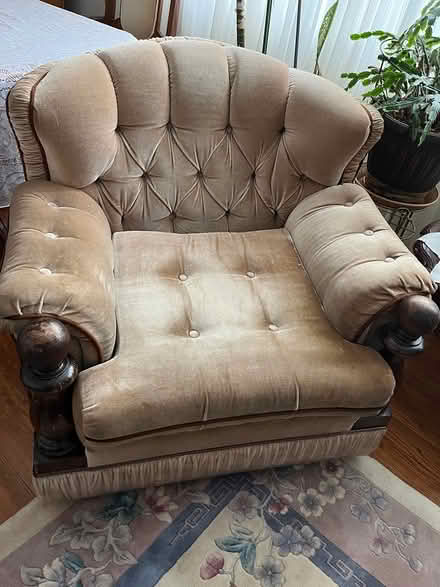 Photo of free Velvet arm chair and sofa (South Etobicoke) #1