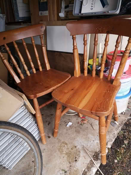 Photo of free 2 pine dining chairs (North Tonbridge TN10) #1