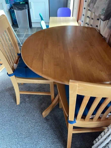 Photo of free Circular Wooden Table With Two Chairs (Darley Hillside DE4) #1