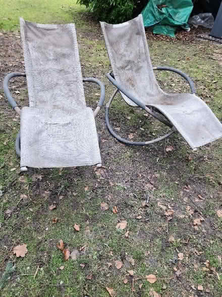 Photo of free 2x Garden loungers (Wood Lanes SK10) #3