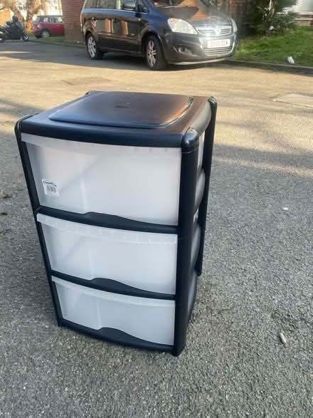 Photo of free Three draw plastic storage unit (Surbiton KT6) #1