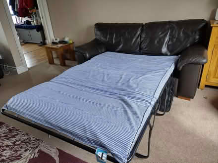 Photo of free Next leather sofa bed (Horton Heath SO50) #2