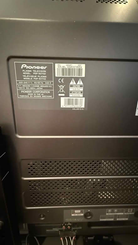 Photo of free Pioneer 50“ plasma tv NOT WORKING (New Brighton CH45) #3