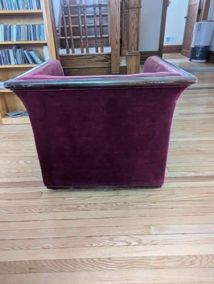 Photo of free Burgundy Velvet Chair (Ann Arbor, Central Campus) #3