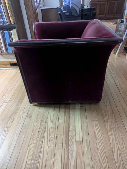 Photo of free Burgundy Velvet Chair (Ann Arbor, Central Campus) #2