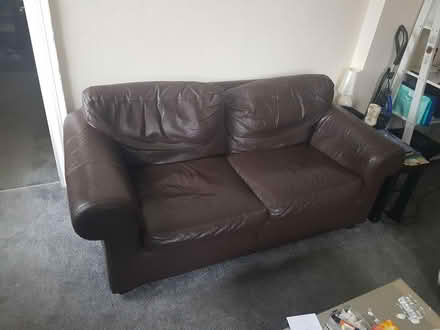 Photo of free Brown 2 seater sofa (Leeds LS12 3NW) #1