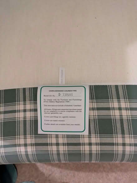 Photo of free Green and white sofa and armchair (Park Central B15) #2