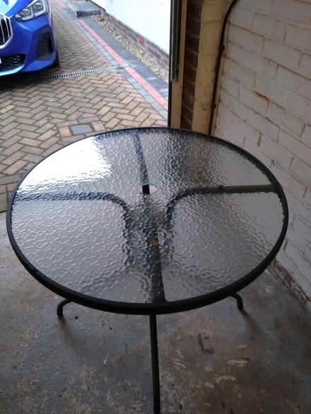 Photo of free Outdoor table with patio umbrella (YO24) #2