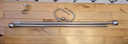 Photo of free Chrome curtain rod and pair of curtain holds (Southgate N14) #1