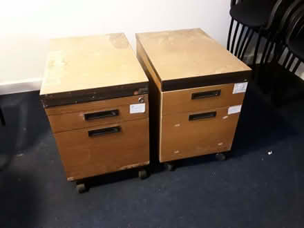 Photo of free Wheeled, wooden filing cabinet (Upton CH2) #1