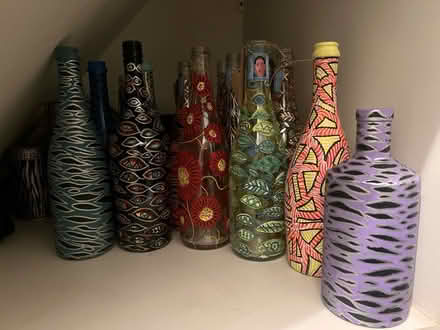 Photo of free Hand painted upcycled bottles (BH20 5RU) #2