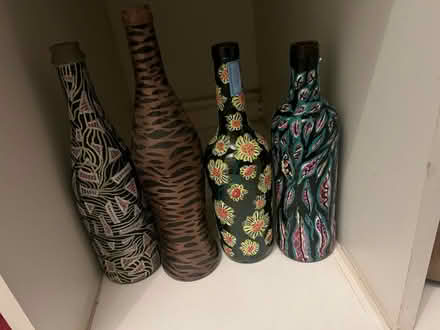 Photo of free Hand painted upcycled bottles (BH20 5RU) #1