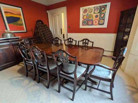 Photo of free Mahogany dining table with 8 chairs (Park Central B15) #3