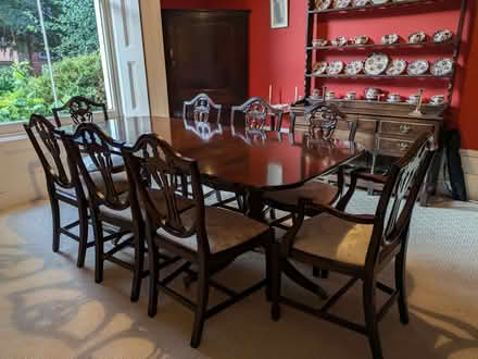 Photo of free Mahogany dining table with 8 chairs (Park Central B15) #1