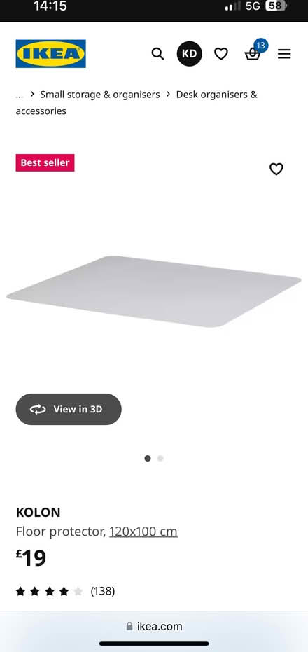 Photo of free 2 ikea plastic floor protectors (NW8 St. John’s Wood) #1