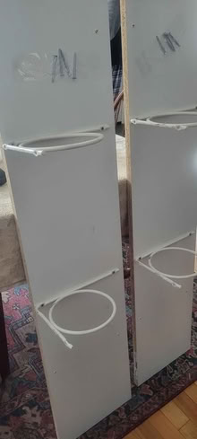 Photo of free 2 long white shelves with brackets (Westford, Nabnasset area.) #1