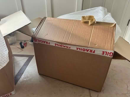 Photo of free 3 large cardboard boxes and bubble wrap (Frankwell SY3) #1