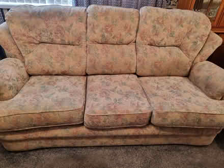 Photo of free 3 seater settee with 2 armchair (Rugeley WS15) #1