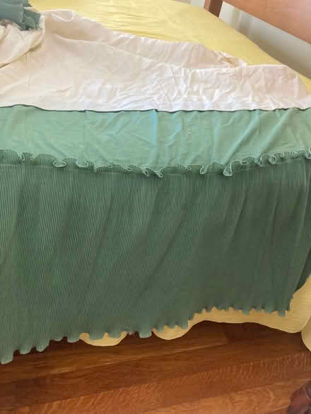 Photo of free Full/Queen bed skirt, jade green (Shirley Center) #1