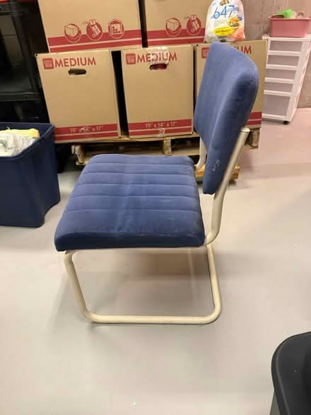 Photo of free 4 blue kitchen chairs (Asbury Park- Ocean Township) #1