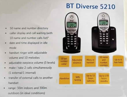 Photo of free 2 Systems of BT Diverse 5220 & 5250 Cordless Phones (Tinshill LS16) #2