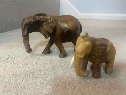 Photo of free 2 small wooden elephants (Swindon SN3) #1