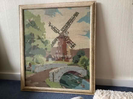 Photo of free Wool tapestry picture Windmill (Chad Valley B15) #1