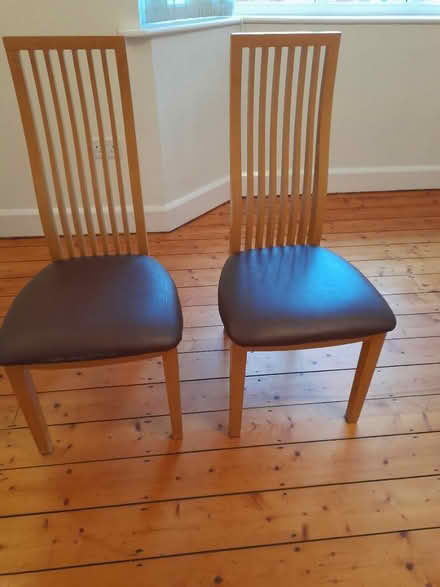 Photo of free 6 wooden dining chairs (BS16) #4