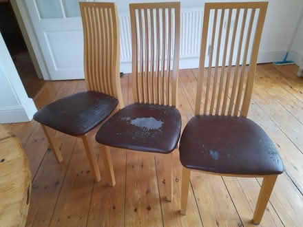 Photo of free 6 wooden dining chairs (BS16) #1