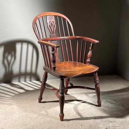 Photo of Wooden dining chair with arms (Gleadless Townend S12) #1