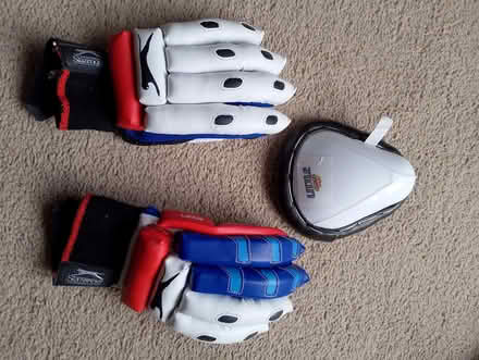 Photo of free cricket batting gloves and groin box (Odd Down) #1