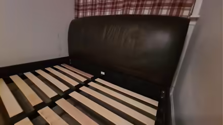 Photo of free Brown faux leather King size bed frame (Abbeyhill EH7) #1
