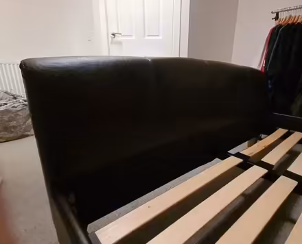 Photo of free Brown faux leather King size bed frame (Abbeyhill EH7) #2